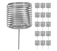 COLLBATH Cesta de Fertilizante para Bonsáis de Acero Inoxidable 20 Unidades Caja Cilíndrica Grande sin Tapa Contenedor para Orquídeas y Plantas de Interior Liberación Controlada de