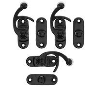 COLLBATH Cierre de Gancho Derecho Vintage para Caja de Madera Pestillo Metálico de Aleación de Zinc Tamaño Grande 38X44 MM Pack de 6 Unidades Herraje Decorativo para Joyero y Baúl