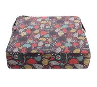 COLLBATH Cojín para Silla de Comedor Infantil de Poliéster Elevador para Asiento de 1 a 5 Años Diseño Marrón Hojas y Búho Almohadilla Antideslizante para Uso Comedor y Jardín