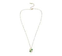 COLLBATH Collar de trébol verde: collar de trébol de San Patricio, colgante de la suerte para clavícula, gargantilla de cristal irlandés, accesorios de buena suerte para hombres y mujeres.