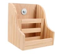COLLBATH Comedero de Heno de Madera con Soporte Fijo y Cuenco Dispensador para Conejos Cobayas Chinchillas y Pequeños Animales Accesorio Práctico para Alimentación Limpia y Estable