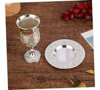 COLLBATH Copa de Vino Plateada para Pascua y Shabbos Copa Sagrada Ligera con Plato Regalo para Celebración Judía