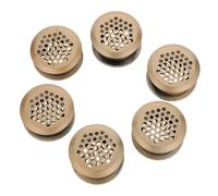 COLLBATH Cubierta de Ventilación de Acero Inoxidable 35mm Dorada, 6 Piezas, Rejilla para Armario, Zapatero y Cocina, Ventilación del Gabinete y Respiradero de Sofito, Protección