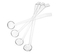 COLLBATH Cuchara De Plástico Para Congelador Al Mango Largo Para Fiestas Catering Banquetes Aderezos Salsas Cucharón Pequeño Transparente 4 Unidades
