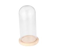 COLLBATH Cúpula De Cristal Base De Madera Para Miniatura De Paisaje Floral, Diseño Portátil y Práctico 9x24cm, Adecuado Para Decoración De Mesa y Manualidades