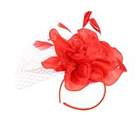COLLBATH Diadema Con Para El Pelo Desmontables Tocado Para Mujer Tocado Para Fiesta De Té Para Banquete De Boda Color Rojo