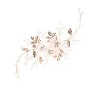 COLLBATH Diadema de Boda con Flores de Perlas y Cristales Tocado Elegante para Novias y Fiestas Accesorios de Pelo Ligeros y Ajustables para Mujer