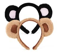 COLLBATH Diadema de Oso de Felpa Orejas Tridimensionales para Adultos, 2 Piezas, Accesorios Creativos para Fiestas de Halloween y Fotos Amigos