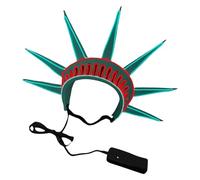 COLLBATH Diadema Iluminada Cetro Estatua Libertad Accesorio Patriótico para Fiestas y Disfraces Color Blanco Tamaño Único Banda Luminosa para Halloween y Día Independencia