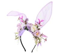 COLLBATH Diadema Orejas De Conejo De Tela Aterciopelada Ajustable Para Adultos, Diadema De Cosplay De Conejito Suave y Ligera Para Fiestas y Disfraces