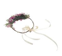 COLLBATH Diadema para Boda Flores de Rosa Simulada Morada Diadema Ajustable de Tela Poliéster Accesorio Elegante Cabello en Fiestas Novias y Madrinas Tocado Decorativo para Ocasiones
