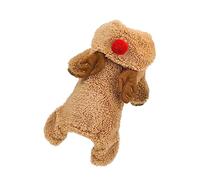 COLLBATH Disfraces De Cosplay Abrigo De Traje De Invierno para Mascotas Disfraz De Cachorro De Reno Ropa De para Perros Pequeños Chico Traje Marrón Ciervo De Navidad Mantener Caliente