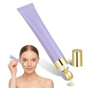 COLLBATH Dispensador de Crema para Ojos 20 Ml Tubo Vacío Portátil Morado Mate Aplicador Masajeador de Aleación de Zinc Tubo Recargable para Cosméticos Adecuado para Viajes y Cuidado