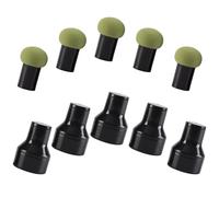 COLLBATH Esponjas de Maquillaje Forma de Hongo 10 Piezas, Doble Uso Húmedo y Seco, Material Hipoalergénico, Color Verde Matcha, Herramienta Facial para Base y Corrector, Adecuado