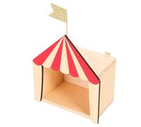 COLLBATH Estantería Pequeña de Almacenamiento Decorativa Forma de Cabaña de Madera Roja Contenedor Creativo para Escritorio y Habitación Infantil Caja Adorable para Guardar Juguetes y