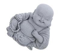 COLLBATH Estatua Sonriente de Arenisca para Acuario Decoración Asiática para Bonsái y Interiores