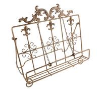 COLLBATH Expositor de Libros de Cocina: Soporte para Libros de Recetas - Caballete Abierto con Cadena con Peso - Atril Rústico para Revistas Y Partituras (31,7 X 31,7 X 16,8 Cm)