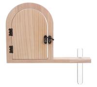 COLLBATH Fairy Door Outlet Cover Wooden Socket Protector With Wall-mounted Test Tube Vase Childproof Plug Guard For Nursery And Pet Safety
