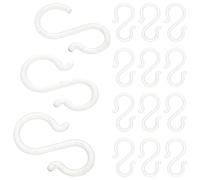 COLLBATH Ganchos en forma de S de plástico transparentes, 20 piezas, multiusos para colgar bolsas y etiquetas en estantes de supermercado y entornos minoristas