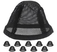 COLLBATH Gorras de Malla Negras para Pelucas 10 Piezas, Redecillas de 5 Pulgadas, Redes Cabello para Coser Extensiones, Accesorios Transpirables para Mujeres y Hombres, Uso en Belleza