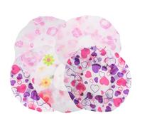 COLLBATH Gorros de Ducha Impermeables Estampado de Ondas 5 Unidades Material EVA Talla Única Elástica Protección para Baño y Viaje Gorro para Champú y Salón