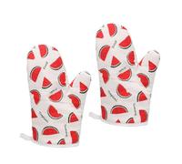 COLLBATH Guantes De Horno Resistentes Al Calor 2piezas Guantes Dibujos Animados De Sandía Ideales para Asar y Cocinar