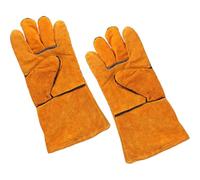 COLLBATH Guantes para Parrilla Resistentes al Calor de Cuero Largo Aislantes y Duraderos para Barbacoa Horno y Camping Protección Térmica para Exteriores Talla Única Guantes de Cocina