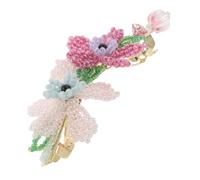 COLLBATH Handmade Beaded Floral Hairpin Lightweight Spring Clip For Ponytails Updos Tiny Flower Hair Barrette For School Parties And Everyday Use