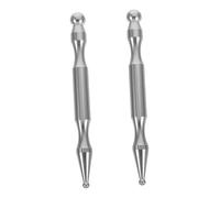 COLLBATH Herramienta de Masaje de Tejido Profundo de Acero Inoxidable, 2 Piezas, Palo de Masaje Manual Compacto para Cuello y Espalda, Masajeador de Puntos de Presión Facial y