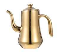 COLLBATH Hervidor de Agua Doméstico de 15 Litros Filtro Metálico Tetera de Cuello Fino Dorada Utensilio de Cocina Resistente al Calor para Preparar Té y Leche