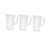 COLLBATH Jarra Medidora De Plástico Transparente 100 Ml Sin Asa Con Escala Graduada Para Cocina y Repostería Uso Doméstico 3 Piezas