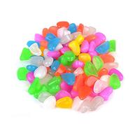 COLLBATH Juego de 100 Piedras de Guijarros Fluorescentes Grava Luminosa para Decoración de Acuarios Jardines Y Patios Pegatinas de Estrellas