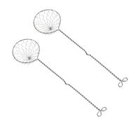 COLLBATH Juego de 2 Cucharas Coladoras de Acero Inoxidable Utensilios de Cocina Filtrantes Resistentes al Calor Mango Cómodo Ideales para Freír Sopas y Cocina Diaria