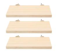 COLLBATH Juego De 3 Perchas para Loros Plataforma para Pájaros Madera Natural Soporte para Pájaros Color Caqui