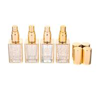 COLLBATH Juego de 4 Botellas de Spray Vacías de Vidrio Dorado de 12 Ml Recargables y Reutilizables para Perfume de Viaje Elegante y Práctico Varios estilos