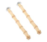COLLBATH Juguete De Pie para Loros Percha De Bambú Resistente a Mordeduras 2 Piezas
