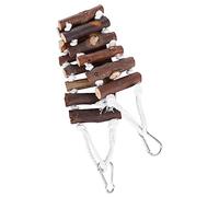 COLLBATH Juguetes para Loros Y Pájaros Divertido Puente Colgante de Madera Natural Escalera Suave Juguete para Masticar para Loros para Relajarse 7 Cm de Ancho