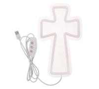 COLLBATH Letrero de neón con cruz: iluminación LED para dormitorio y sala de estar, lámpara de neón acrílico, luz nocturna de Jesús, decoración de pared de iglesia, iluminación cálida de 9,84