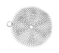 COLLBATH Limpiador de Hierro Fundido de Acero Inoxidable Anillo para Colgar Estropajo de Malla para Sartenes Woks y Ollas Resistente al Rayaduras