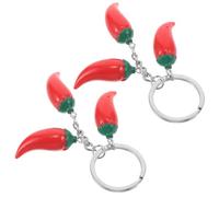 COLLBATH Llavero Decorativo de Resina Roja Imitación, Juego 2 Piezas de Aleación Resistente para Mochila y Bolso, Accesorio Ligero y Portátil Adecuado para Camping y Uso Diario