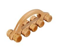 COLLBATH Masajeador De Madera 10 Ruedas 18x5,5x7 Cm Portátil Herramienta Para Masaje Corporal Relajante Terapia Muscular Mejora Circulación Uso Casa y Viaje