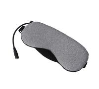 COLLBATH Máscara de Ojos USB Recargable de Vapor, Antifaz de Cuero Gris sin Aroma, Diseño Calentador para Aliviar Fatiga Ocular, Uso en Casa, Oficina y Viajes, Venda para Dormir Relajante