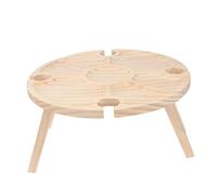 COLLBATH Mesa de Madera Portátil Caqui para Picnic al Aire Libre Soporte para Copas de Vino Plegable y Resistente Adecuado para Camping Fiestas y Eventos Exteriores