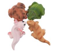 COLLBATH Mini Figura de Reptil Camaleón Dragón Hexagonal y Sapo Realistas Decoración para Acuarios de Reptiles y Jardines de Hadas DIY