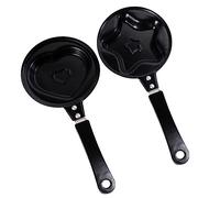 COLLBATH Mini Sartén para Tortillas en Forma de Corazón y Estrella de Hierro, Fácil de Usar para Hacer Desayunos Divertidos y Omelettes para Niños, Paquete de 2 Piezas Varios estilos