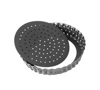 COLLBATH Molde para Tartas Pequeño de Sartén Redonda para Pizza con Base Extraíble y Agujeros Acero Antiadherente para Hornear Postres y Quiches