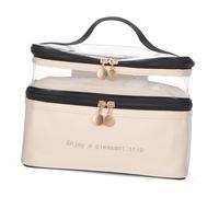 COLLBATH Neceser Doble Capa Resistente al Agua con Cierre Seguro y Bandas Elásticas para Maquillaje y Cuidado Personal Bolsa Portátil para Viaje y Organización Femenina