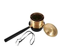 COLLBATH Olla de Moxibustión de Cobre Asa Caja de Moxa Portátil Herramienta Cuidado Corporal Diseño de Doble Capa Uso Doméstico Masajeador Ergonómico para Personas Mayores