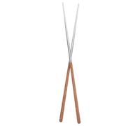 COLLBATH Palillos de Cocina Reutilizables de Acero Inoxidable 304 Mango de Madera de 40 Cm, Palillos Chinos Largos Antideslizantes para Freír, Ollas Calientes y Fideos, Utensilios
