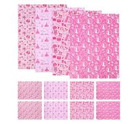 COLLBATH Papel de Obsequio Diseño Romántico 12 Piezas Floral Rosa para Envolver Ramos de Flores y Presentación Adecuado para Aniversarios y Propuestas
